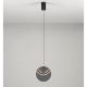 Pendule, Lustre suspendate - Pendul LED metal negru cu sticla fumurie, HALLEY