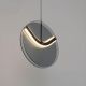 Pendule, Lustre suspendate - Pendul LED metal negru cu sticla fumurie, HALLEY