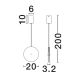 Pendule, Lustre suspendate - Pendul LED metal negru cu sticla fumurie, HALLEY