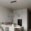 Lustra LED metal negru cu sticla fumurie, HALLEY