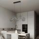 Lustra LED metal negru cu sticla fumurie, HALLEY