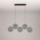 Pendule, Lustre suspendate - Lustra LED metal negru cu sticla fumurie, HALLEY