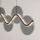 Pendule, Lustre suspendate - Lustra LED metal negru cu sticla fumurie, HALLEY
