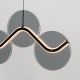 Pendule, Lustre suspendate - Lustra LED metal negru cu sticla fumurie, HALLEY
