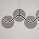 Pendule, Lustre suspendate - Lustra LED metal negru cu sticla fumurie, HALLEY
