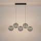 Pendule, Lustre suspendate - Lustra LED metal negru cu sticla fumurie, HALLEY