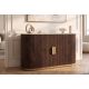 Comode - Comoda design retro Gatsby 120m, lemn maro cu marmura alba
