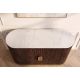 Comode - Comoda design retro Gatsby 120m, lemn maro cu marmura alba