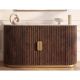 Comode - Comoda design retro Gatsby 120m, lemn maro cu marmura alba