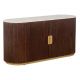 Comode - Comoda design retro Gatsby 120m, lemn maro cu marmura alba