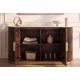 Comode - Comoda design retro Gatsby 120m, lemn maro cu marmura alba