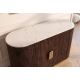 Comode - Comoda design retro Gatsby 120m, lemn maro cu marmura alba