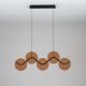 Pendule, Lustre suspendate - Lustra LED metal negru cu sticla champagne, HALLEY
