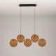 Pendule, Lustre suspendate - Lustra LED metal negru cu sticla champagne, HALLEY