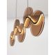 Pendule, Lustre suspendate - Lustra LED metal negru cu sticla champagne, HALLEY