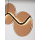 Pendule, Lustre suspendate - Lustra LED metal negru cu sticla champagne, HALLEY