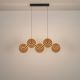Pendule, Lustre suspendate - Lustra LED metal negru cu sticla champagne, HALLEY