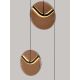 Pendule, Lustre suspendate - Lustra cu 3 pendule LED metal negru cu sticla champagne, HALLEY