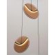 Pendule, Lustre suspendate - Lustra cu 3 pendule LED metal negru cu sticla champagne, HALLEY
