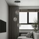 Lustra cu 3 pendule LED metal negru cu sticla fumurie, HALLEY