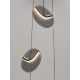 Pendule, Lustre suspendate - Lustra cu 3 pendule LED metal negru cu sticla fumurie, HALLEY