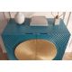 Comode - Comoda din lemn texturat turcoaz si auriu AURUM 120cm