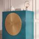 Comode - Comoda din lemn texturat turcoaz si auriu AURUM 120cm
