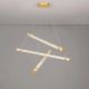 Pendule, Lustre suspendate - Lustra LED 3000K suspendata design liniar PHEME auriu periat