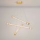 Pendule, Lustre suspendate - Lustra LED 3000K suspendata design liniar PHEME auriu periat