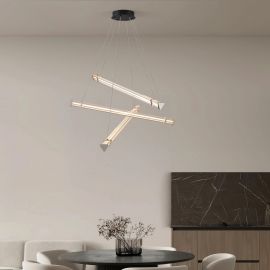 Pendule, Lustre suspendate - Lustra LED 3000K suspendata design liniar PHEME nickel satinat