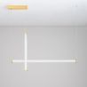 Lustra LED 3000K suspendata design liniar PHEME auriu periat
