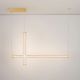 Pendule, Lustre suspendate - Lustra LED 3000K suspendata design liniar PHEME auriu periat