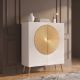 Comoda din lemn texturat alb si auriu AURUM 120cm