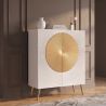 Comoda din lemn texturat alb si auriu AURUM 120cm