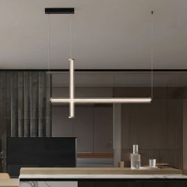 Pendule, Lustre suspendate - Lustra LED 3000K suspendata design liniar PHEME nickel satinat