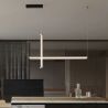 Lustra LED 3000K suspendata design liniar PHEME nickel satinat