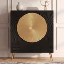 Comoda din lemn texturat negru si auriu AURUM 120cm