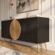 Comode - Comoda din lemn texturat negru si auriu AURUM 180cm