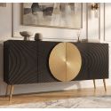Comoda din lemn texturat negru si auriu AURUM 180cm
