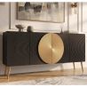 Comoda din lemn texturat negru si auriu AURUM 180cm