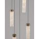 Pendule, Lustre suspendate - Lustra tavan cu pendule LED ZELON, alama antic