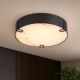Plafoniera Marmo LED baie IP44 metal negru si rasina cu aspect de marmura