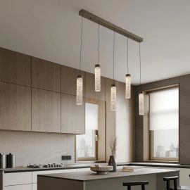 Pendule, Lustre suspendate - Lustra tavan cu pendule LED ZELON, alama antic