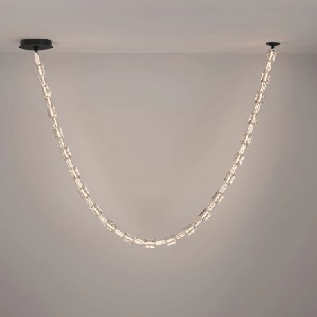 Pendule, Lustre suspendate - Corp de iluminat decorativ lungime 188cm, Alume LED din metal si acrilic