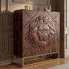 Comoda din Lemn de Mango cu motiv detaliat de Leu 3D, LION 120cm