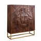 Comode - Comoda din Lemn de Mango cu motiv detaliat de Leu 3D, LION 120cm