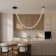 Pendule, Lustre suspendate - Corp de iluminat decorativ lungime 164cm, Alume LED din metal si acrilic