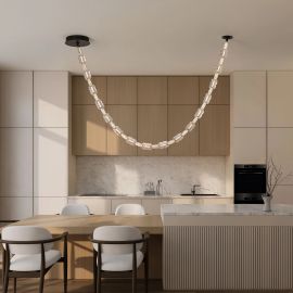 Pendule, Lustre suspendate - Corp de iluminat decorativ lungime 164cm, Alume LED din metal si acrilic