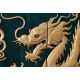 Comode - Comoda DRAGON 180cm lemn de mango turcoaz cu dragon auriu 3D