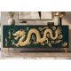 Comode - Comoda DRAGON 180cm lemn de mango turcoaz cu dragon auriu 3D